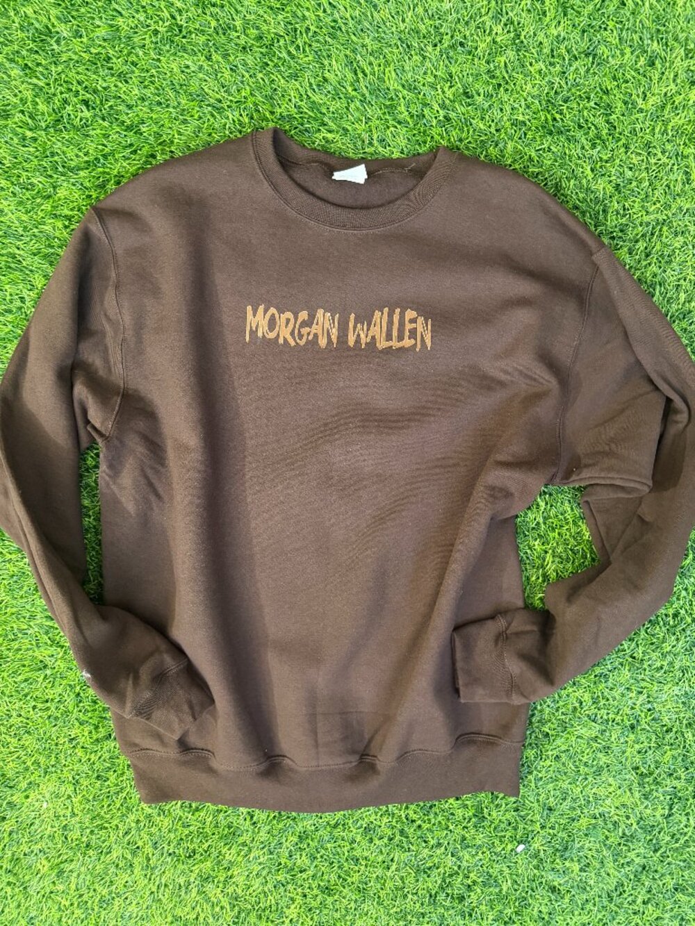 NOT PERFECT Morgan Wallen Brown Crewneck